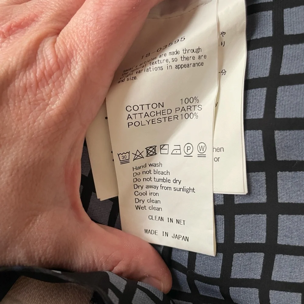 Sacai Black Short Sleeve Top with Sheer Details - Picture 4 of 4